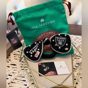 Lele Sadoughi Las Vegas Raiders Bow Scrunchie - New with Tags